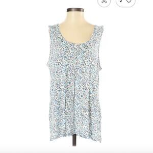 White House Black Market Blue Rayon Spandex Tank Top Size M